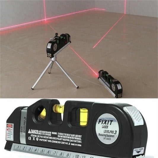 Professional 5-in-1 Laser Level with Ruler, Scale & Triple Spirit Level