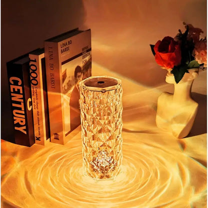 Rose Crystal Diamond Touch Lamp – 16 Colors Swap With Remote Control