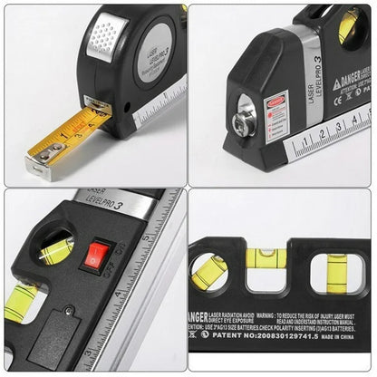 Professional 5-in-1 Laser Level with Ruler, Scale & Triple Spirit Level