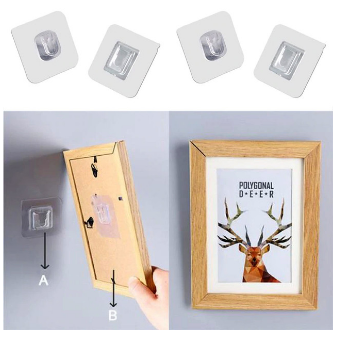 (pack of 10) Double Sided Adhesive Wall Hooks - Transparent