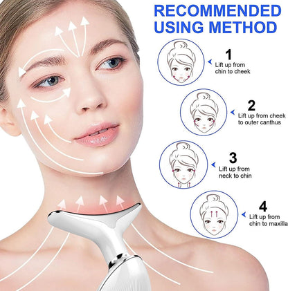 Facial, Neck & Eye Microcurrent Vibrating Massage Tool | Anti-Wrinkle Skin Tightening Device
