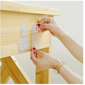 (pack of 10) Double Sided Adhesive Wall Hooks - Transparent
