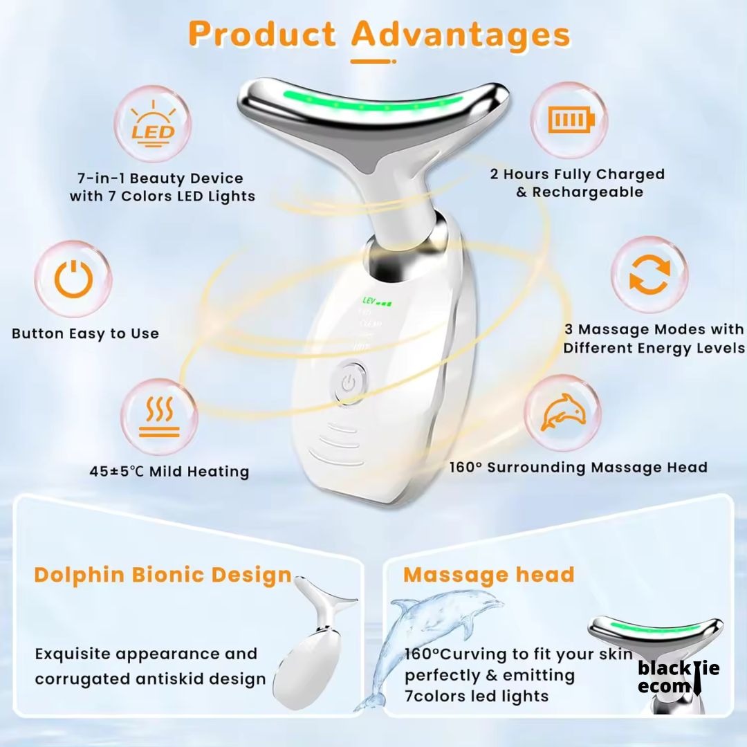Facial, Neck & Eye Microcurrent Vibrating Massage Tool | Anti-Wrinkle Skin Tightening Device
