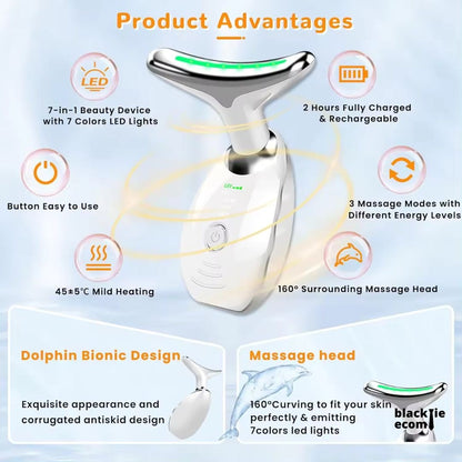 Facial, Neck & Eye Microcurrent Vibrating Massage Tool | Anti-Wrinkle Skin Tightening Device