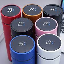 Temperature Display Vacuum Insulated Water Bottle Thermo Flask Made of Premium Stainless Steel Coffee Cup (Random Color)