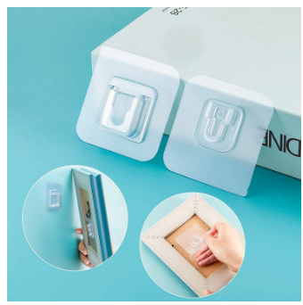 (pack of 10) Double Sided Adhesive Wall Hooks - Transparent